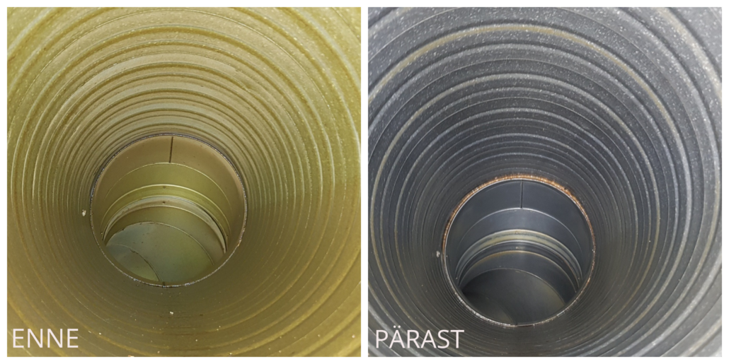 rasvakanalite puhastus enne ja pärast